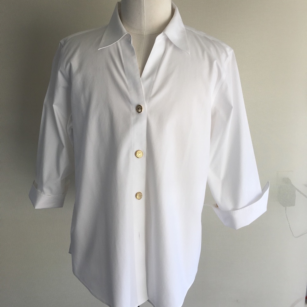 Foxcroft White No-Iron Shirt  Womens 18